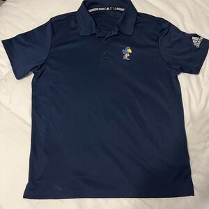 Kansas Jayhawks Adidas navy blue grind Polo Men’s L